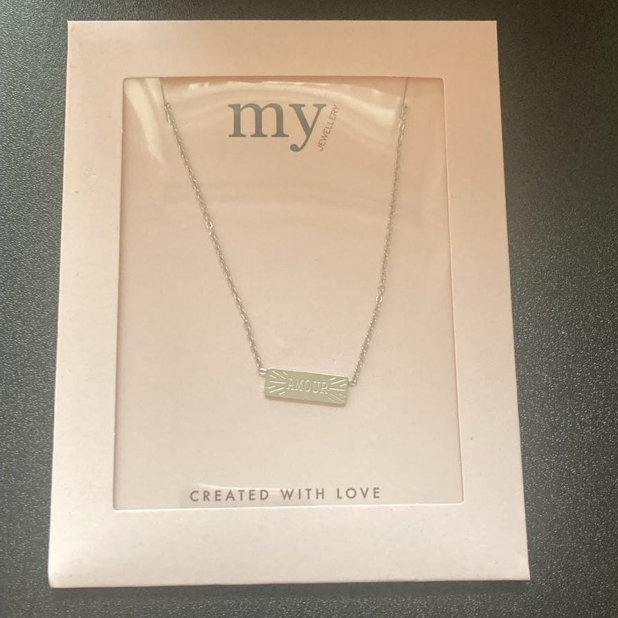 My Jewellery Halskette Silber mit Zirkonia-Balken