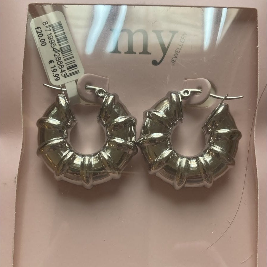 My Jewellery Creolen Silber mit geriffelter Optik
