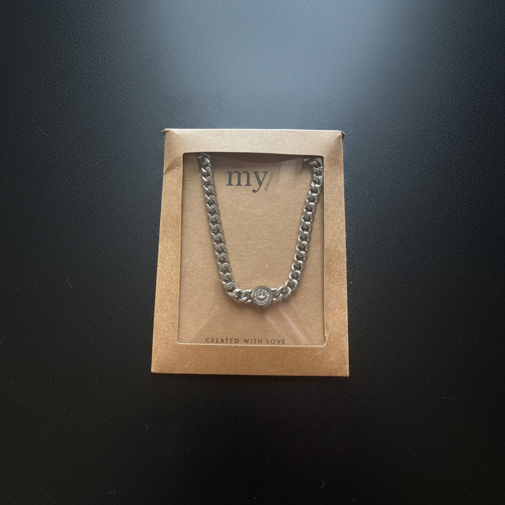 My Jewellery Armband Silber – Panzerkette mit Zirkonia