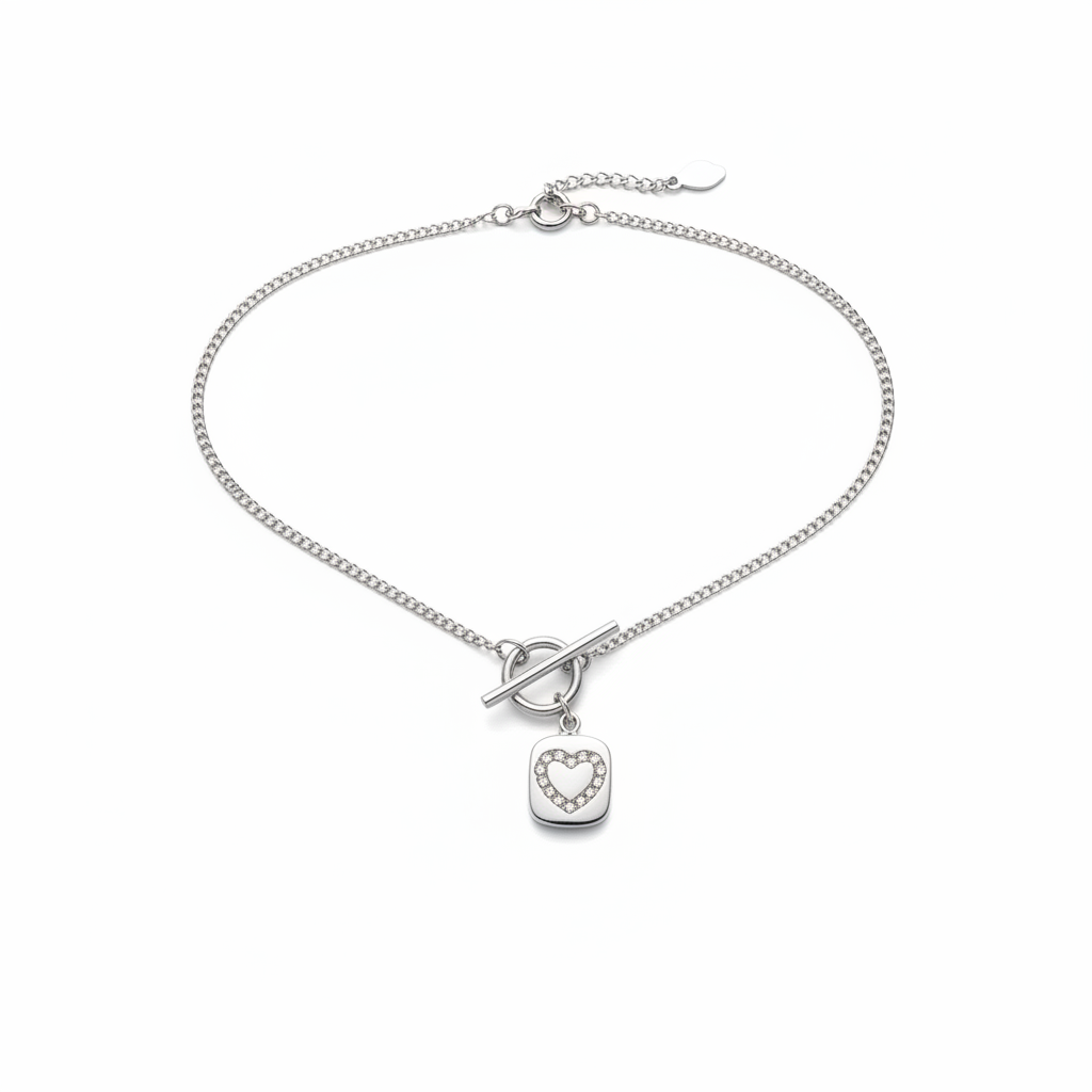 My Jewellery Halskette Silber – Siegel-Anhänger mit Knebelverschluss