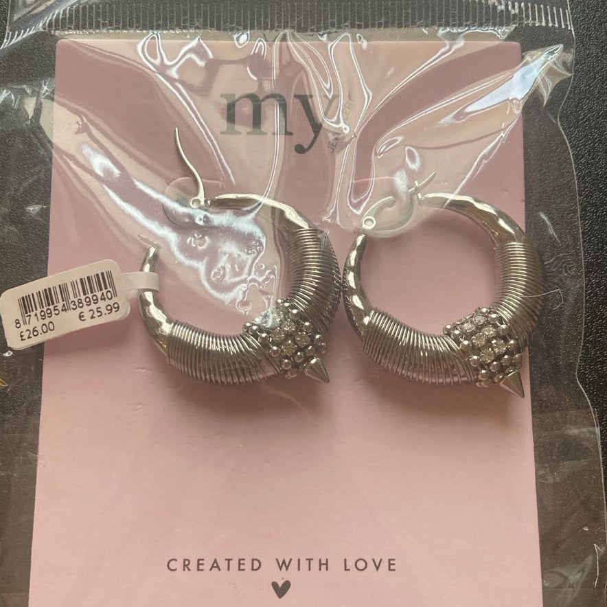My Jewellery Creolen Silber gedreht mit Zirkonia