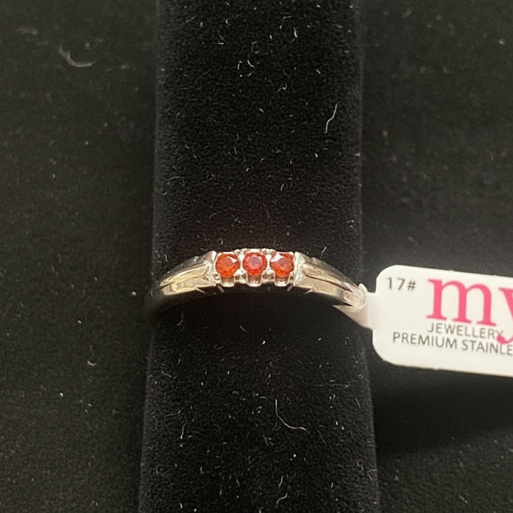 My Jewellery Ring Goldfarben mit roten Steinen