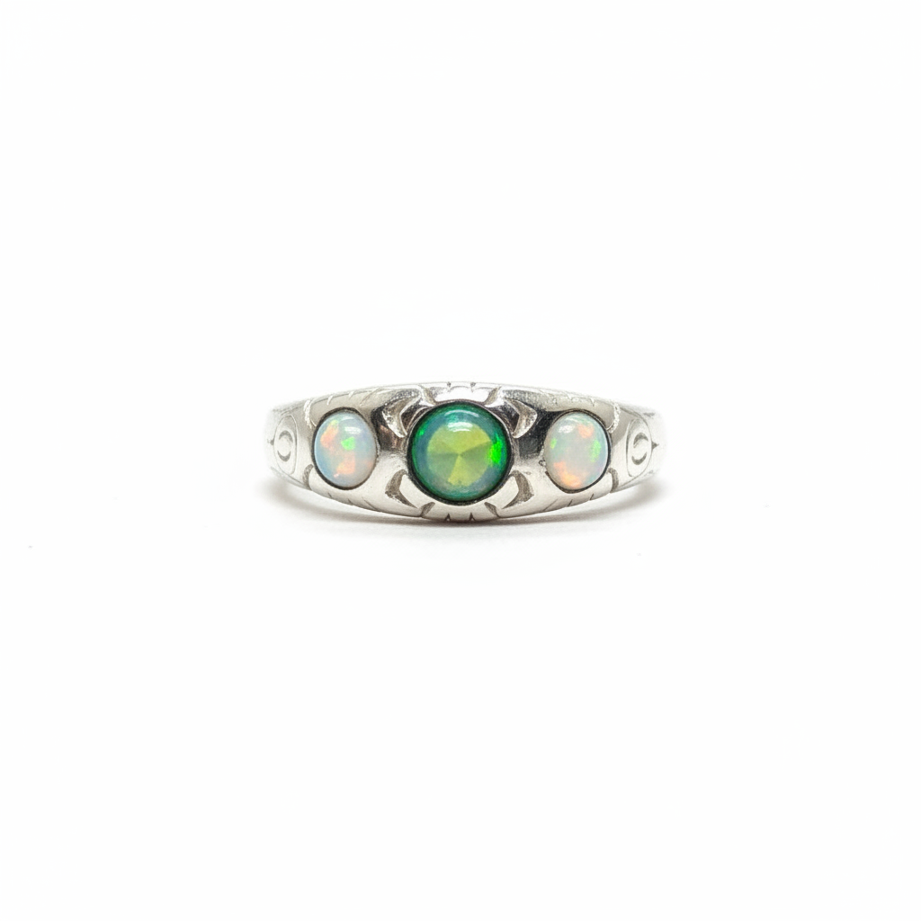 My Jewellery Ring Goldfarben – grüne Steine, Größe 17