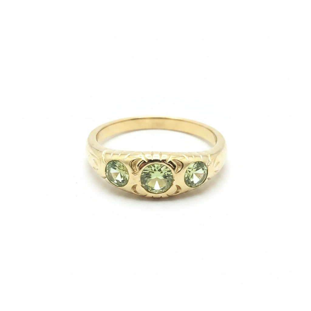 My Jewellery Ring Goldfarben – grüne und gelbe Steine