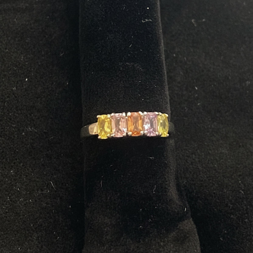 My Jewellery Ring Goldfarben mit bunten Steinen