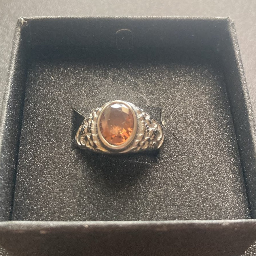 My Jewellery Ring Silber mit orangem ovalem Stein