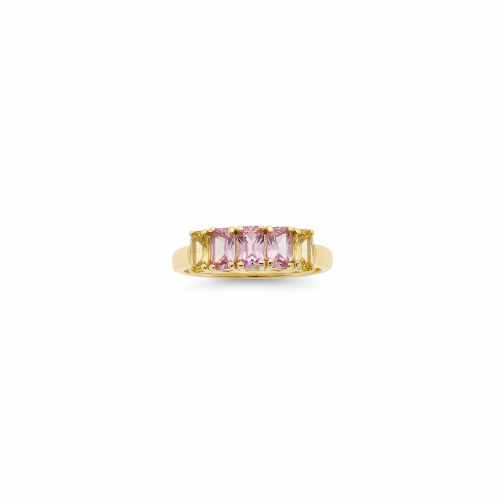 My Jewellery Ring Goldfarben – bunte Steine, Größe 18