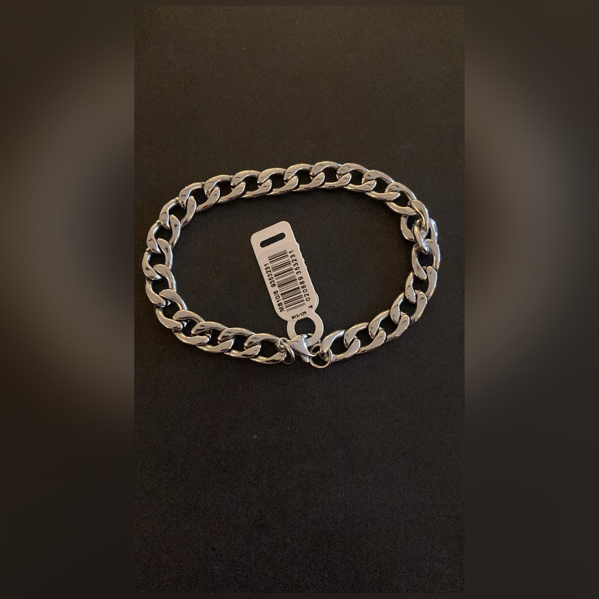 Herren-Panzerarmband Edelstahl silber, breit