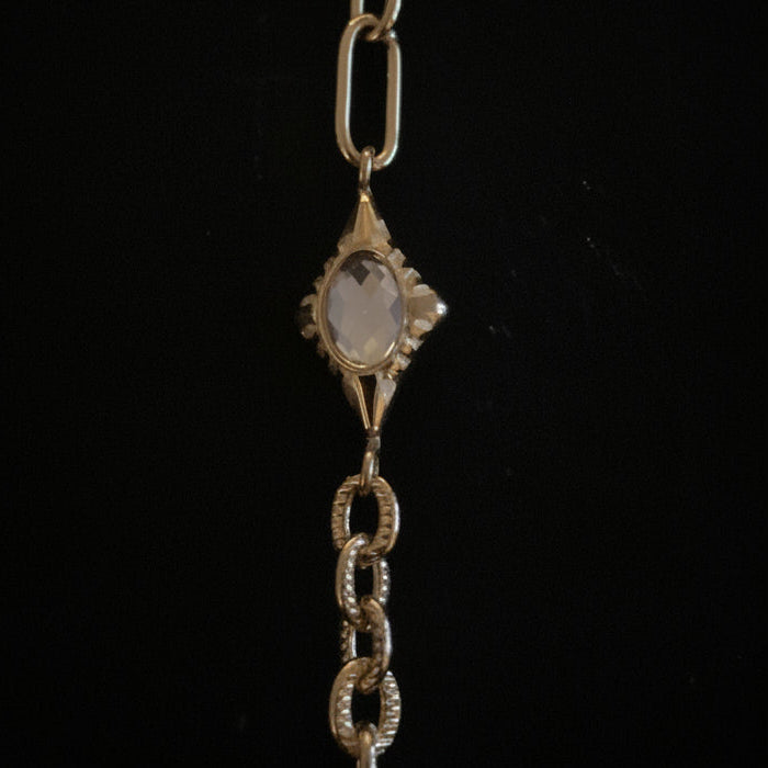 Damenarmband gold mit ovalem Kristallstein