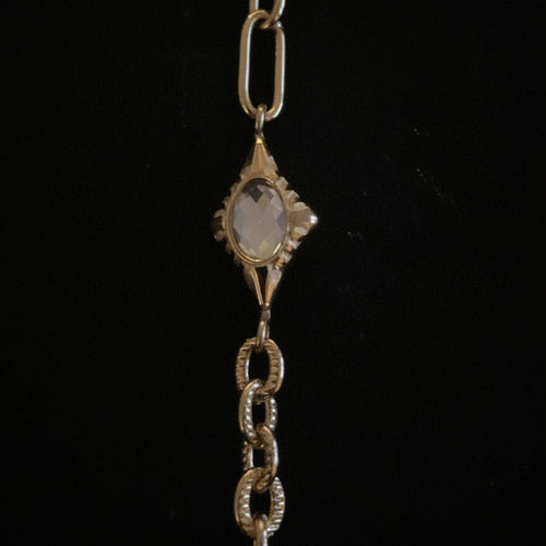 Damenarmband gold mit ovalem Kristallstein