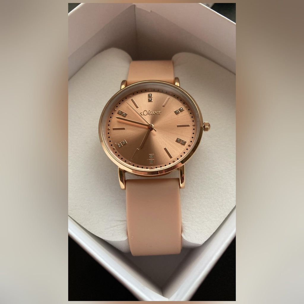 s.Oliver Uhr 2038367 rosegold mit Silikonband
