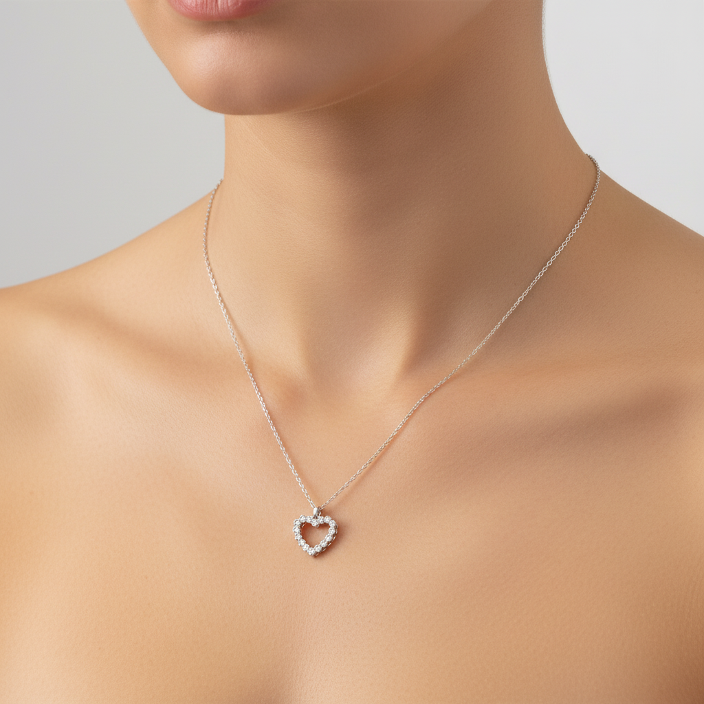 Noelani Silberkette – Herz-Anhänger mit Zirkonia