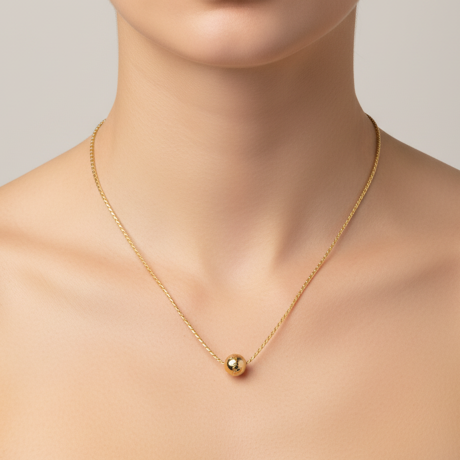 JOOP! Halskette gold – Ankerkette mit gravierter Kugel