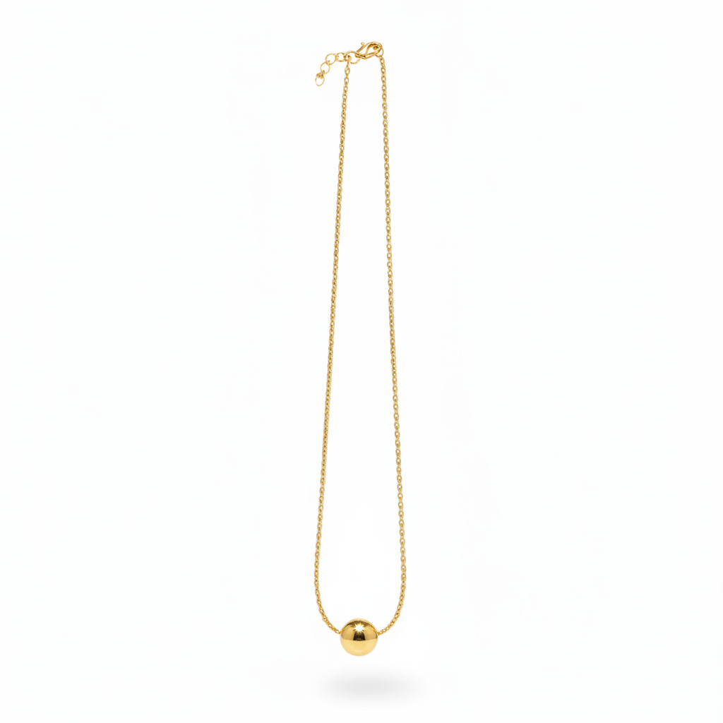 JOOP! Halskette gold – Ankerkette mit gravierter Kugel