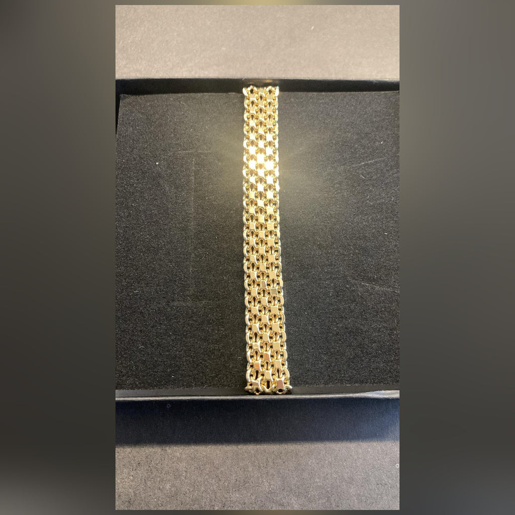 Armband goldfarben mit breitem Panzergeflecht