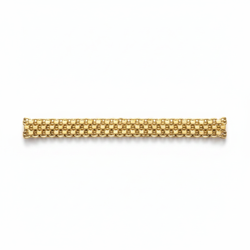 Armband gold – breites Fischgrät-Geflecht