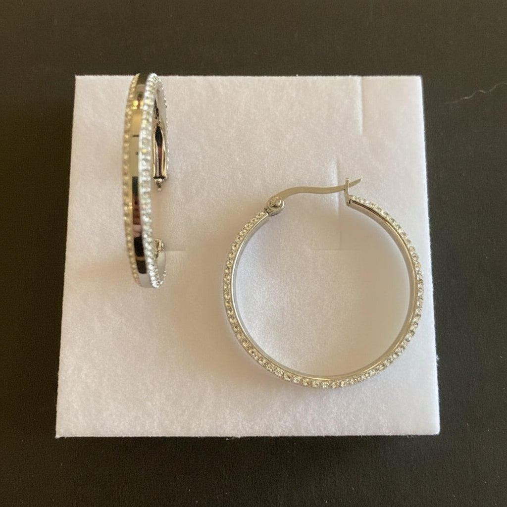 s.Oliver Creolen silber gross, rundum mit Zirkonia