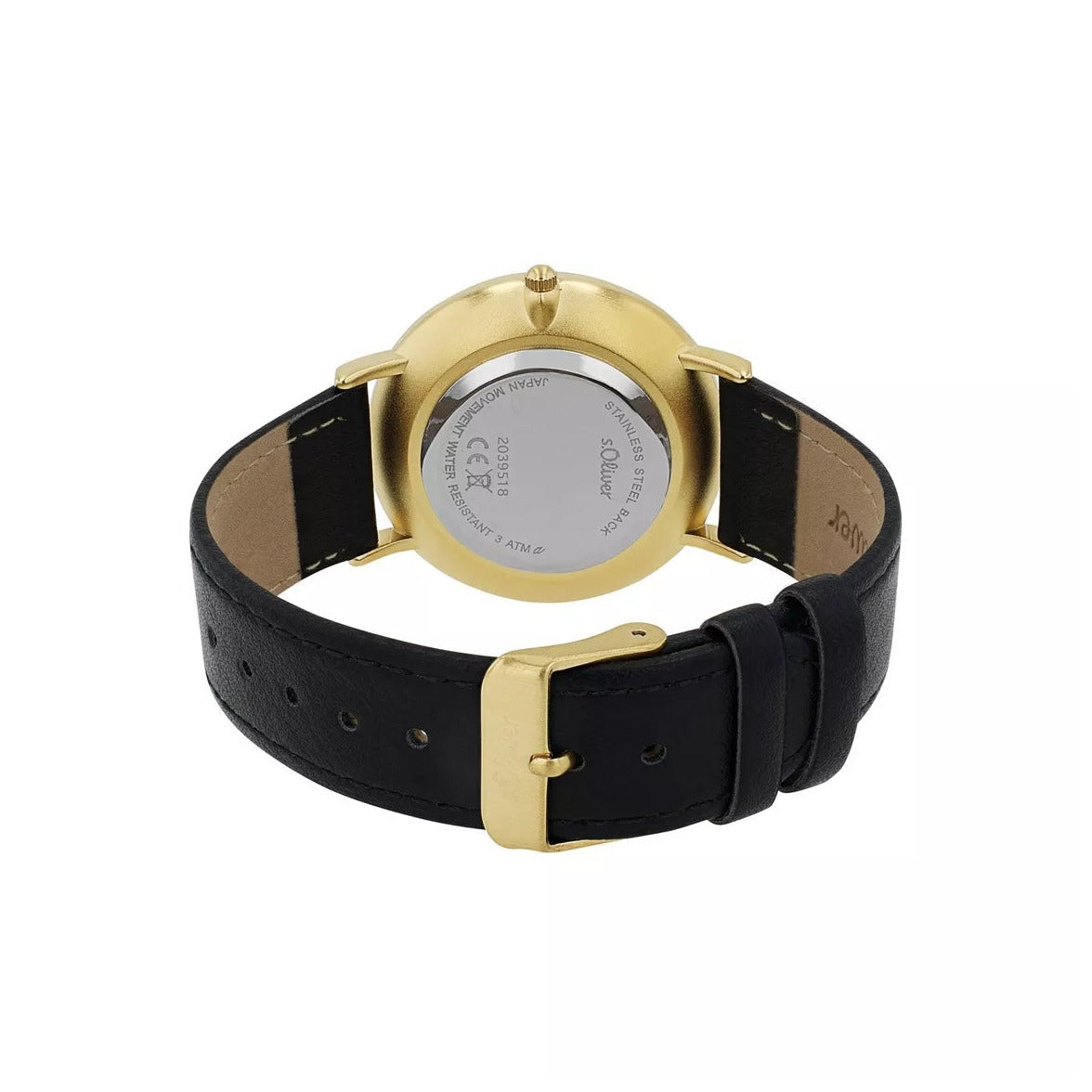 s.Oliver Herrenuhr gold mit weissem Zifferblatt