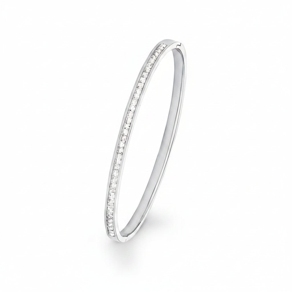 s.Oliver Bangle-Armreif silber – Baguette-Zirkonia