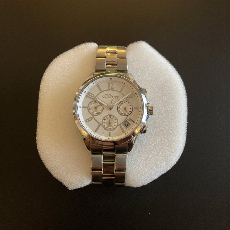 s.Oliver Damen-Chronograph silber – weißes Zifferblatt