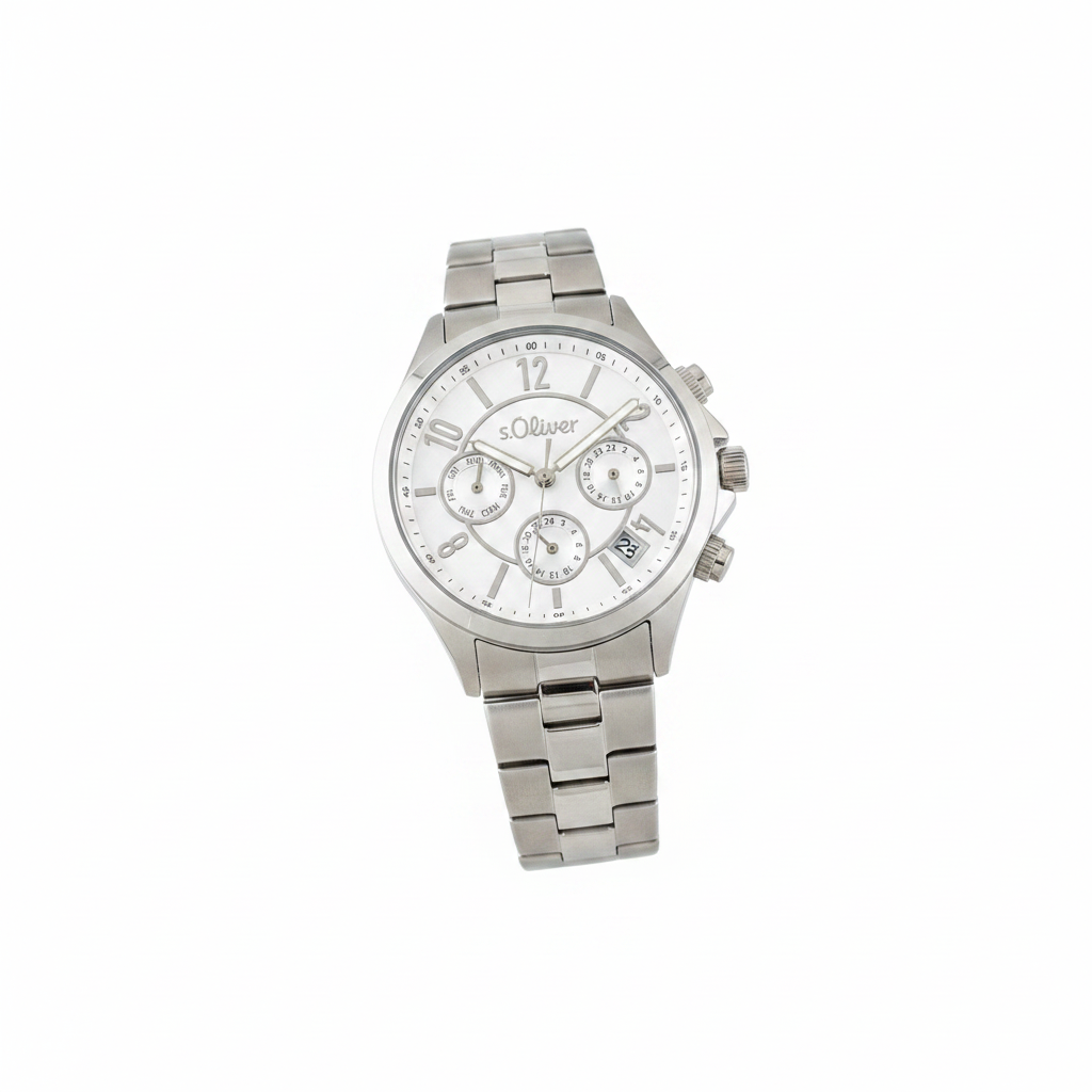 s.Oliver Damen-Chronograph silber – weißes Zifferblatt