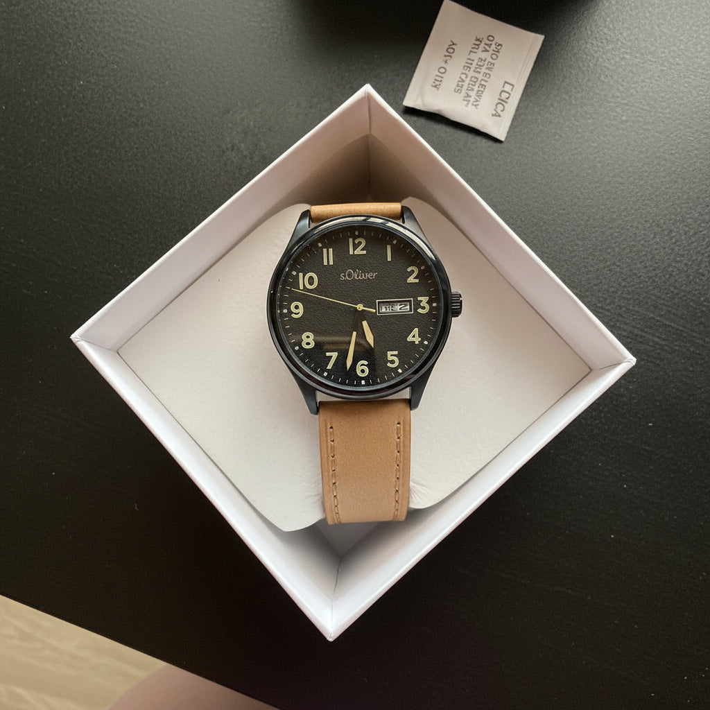 s.Oliver Herrenuhr 2033481 – schwarz, 43 mm
