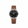 s.Oliver Herrenuhr silber 40 mm – Nubuk-Lederband