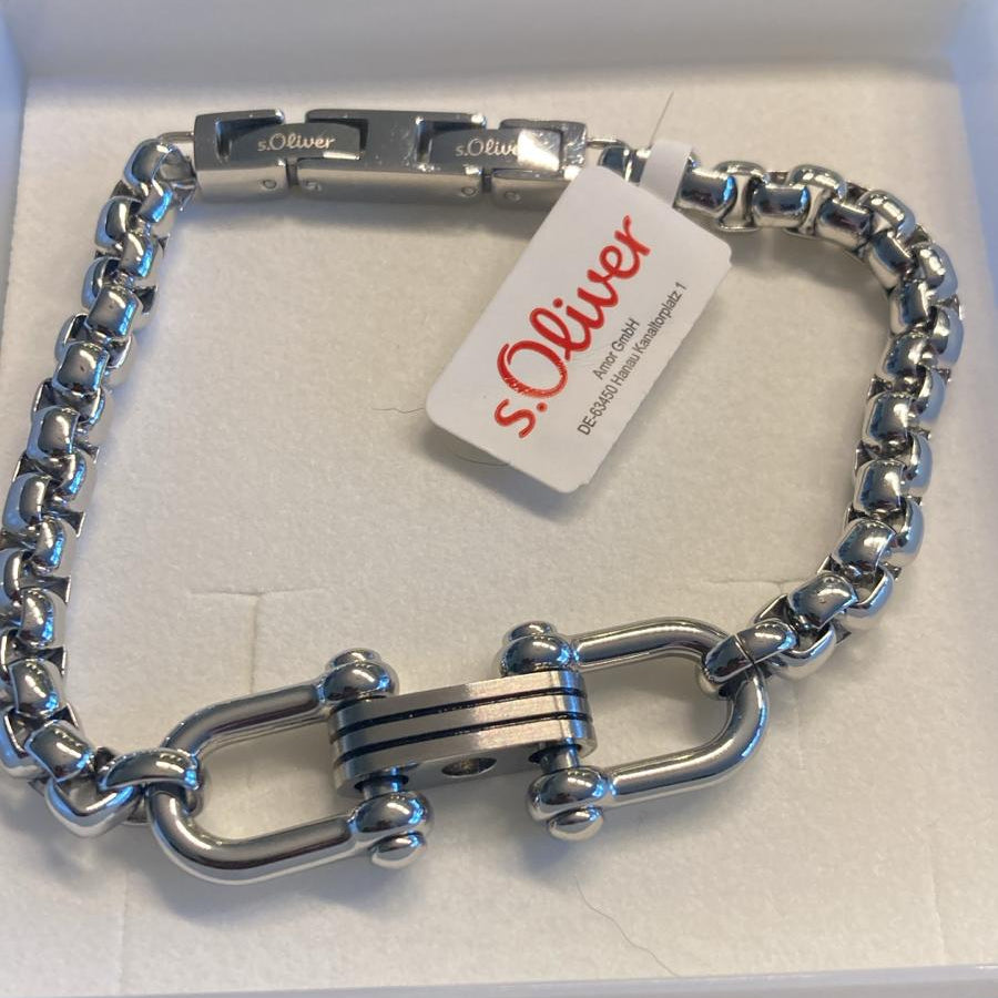 s.Oliver Panzerarmband silber – Schäkel-Verschluss
