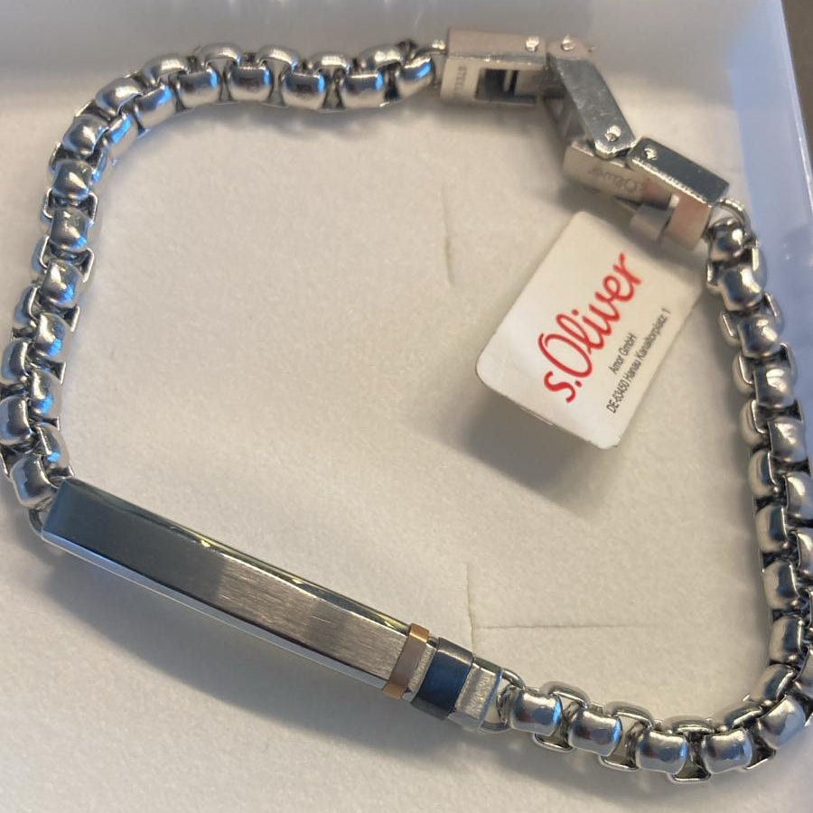 s.Oliver ID-Armband silber – mit Roségold-Einsatz