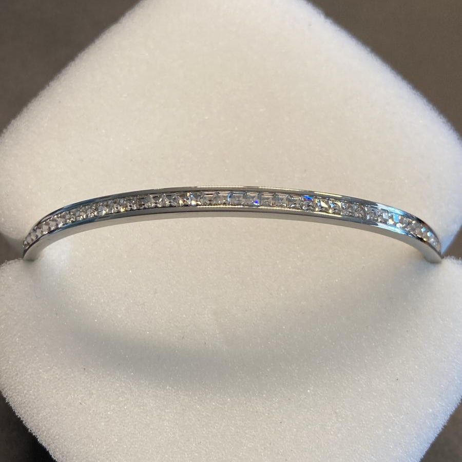 s.Oliver Bangle-Armreif silber – Baguette-Zirkonia